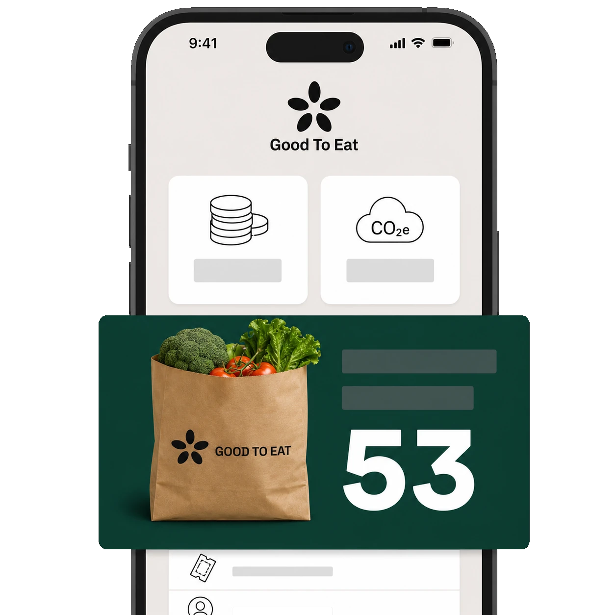L’app ouverte sur Profil : le compteur de repas sauvés, l’économie réalisée et le suivi des commandes.